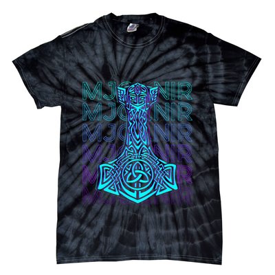 Mjolnir Thor Hammer Norse Mythology Retro Tie-Dye T-Shirt