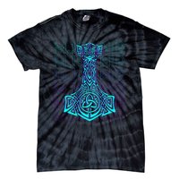 Mjolnir Thor Hammer Norse Mythology Retro Tie-Dye T-Shirt