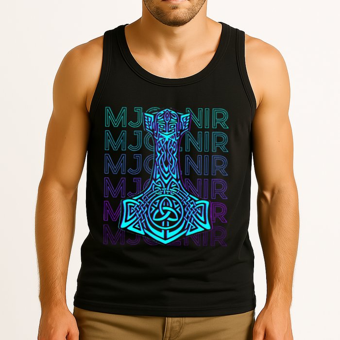 Mjolnir Thor Hammer Norse Mythology Retro Tank Top