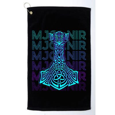 Mjolnir Thor Hammer Norse Mythology Retro Golf Towel