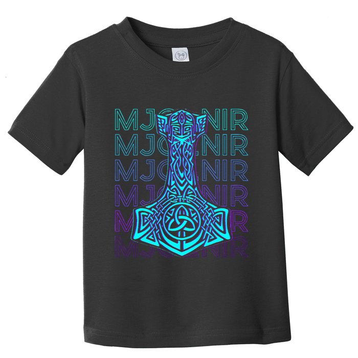 Mjolnir Thor Hammer Norse Mythology Retro Toddler T-Shirt