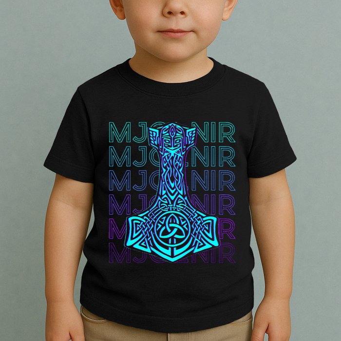 Mjolnir Thor Hammer Norse Mythology Retro Toddler T-Shirt