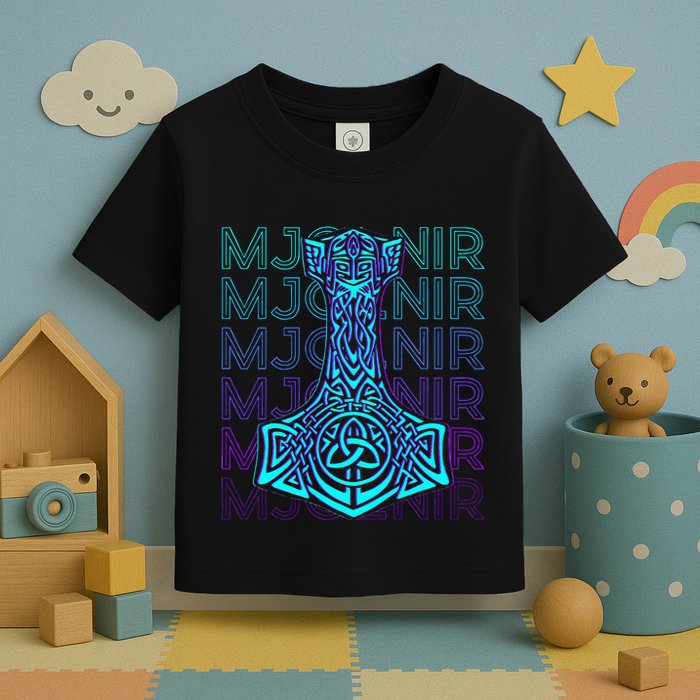 Mjolnir Thor Hammer Norse Mythology Retro Toddler T-Shirt