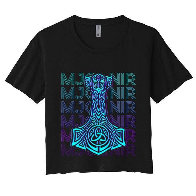 Mjolnir Thor Hammer Norse Mythology Retro Crop Top