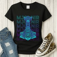 Mjolnir Thor Hammer Norse Mythology Retro Womens T-Shirt
