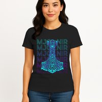 Mjolnir Thor Hammer Norse Mythology Retro Womens T-Shirt