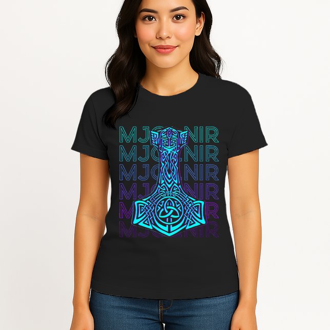 Mjolnir Thor Hammer Norse Mythology Retro Womens T-Shirt