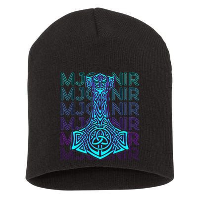 Mjolnir Thor Hammer Norse Mythology Retro Short Acrylic Beanie