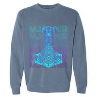 Mjolnir Thor Hammer Norse Mythology Retro Garment-Dyed Sweatshirt