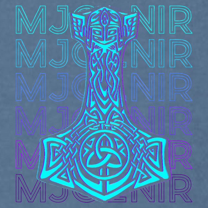 Mjolnir Thor Hammer Norse Mythology Retro Garment-Dyed Sweatshirt