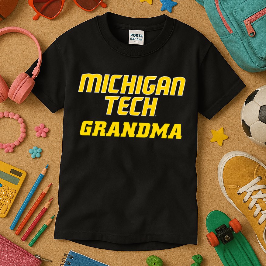 Michigan Tech Huskies Grandma Kids T-Shirt