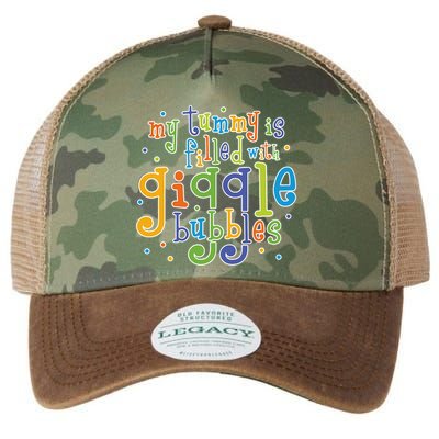 My Tummy Is Filled With Giggle Bubbles Legacy Tie Dye Trucker Hat