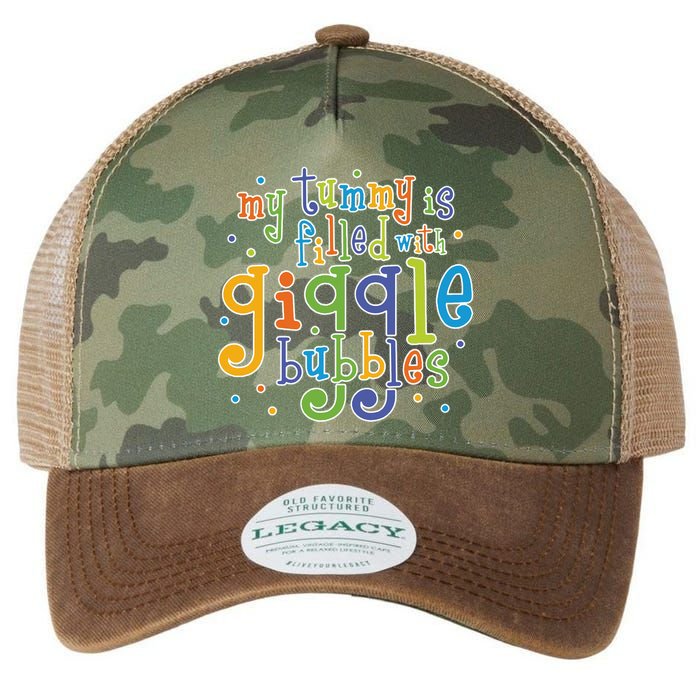 My Tummy Is Filled With Giggle Bubbles Legacy Tie Dye Trucker Hat
