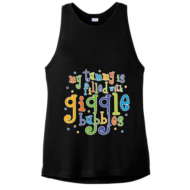 My Tummy Is Filled With Giggle Bubbles Ladies PosiCharge Tri-Blend Wicking Tank