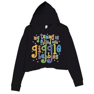 My Tummy Is Filled With Giggle Bubbles Crop Fleece Hoodie