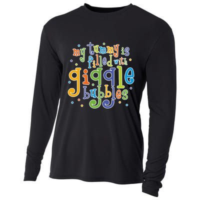 My Tummy Is Filled With Giggle Bubbles Cooling Performance Long Sleeve Crew