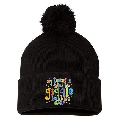 My Tummy Is Filled With Giggle Bubbles Pom Pom 12in Knit Beanie