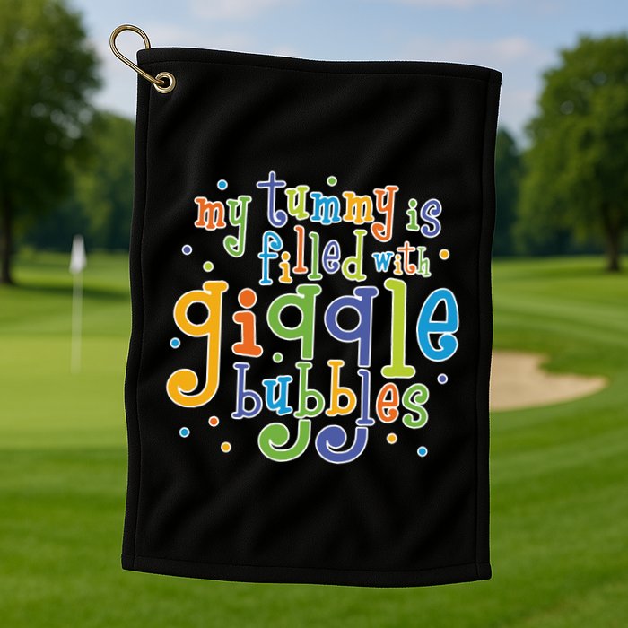 My Tummy Is Filled With Giggle Bubbles Golf Towel