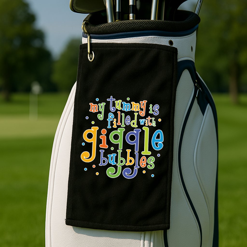 My Tummy Is Filled With Giggle Bubbles Golf Towel