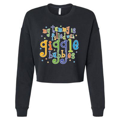 My Tummy Is Filled With Giggle Bubbles Cropped Pullover Crew