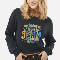 My Tummy Is Filled With Giggle Bubbles Cropped Pullover Crew