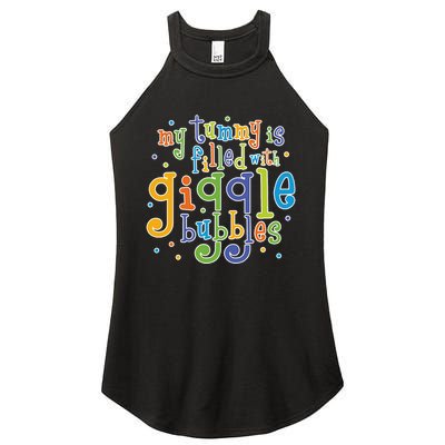 My Tummy Is Filled With Giggle Bubbles Women's Perfect Tri Rocker Tank