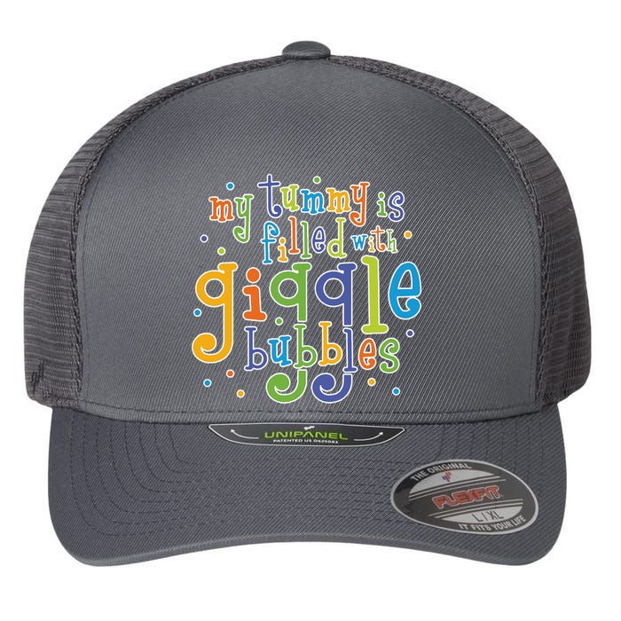 My Tummy Is Filled With Giggle Bubbles Flexfit Unipanel Trucker Cap