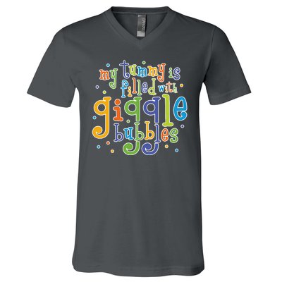 My Tummy Is Filled With Giggle Bubbles V-Neck T-Shirt