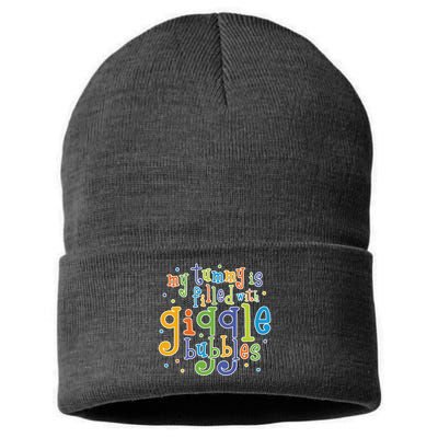 My Tummy Is Filled With Giggle Bubbles Sustainable Knit Beanie
