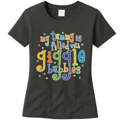 My Tummy Is Filled With Giggle Bubbles Womens T-Shirt