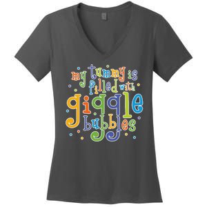 My Tummy Is Filled With Giggle Bubbles Women's V-Neck T-Shirt