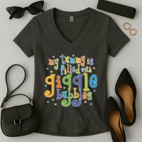 My Tummy Is Filled With Giggle Bubbles Women's V-Neck T-Shirt