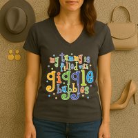 My Tummy Is Filled With Giggle Bubbles Women's V-Neck T-Shirt