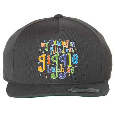 My Tummy Is Filled With Giggle Bubbles Wool Snapback Cap