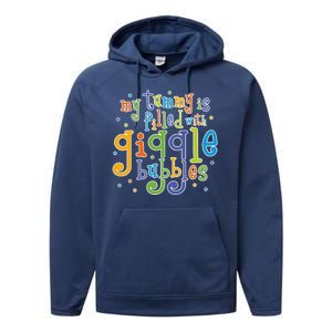 My Tummy Is Filled With Giggle Bubbles Performance Fleece Hoodie