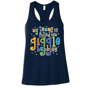 My Tummy Is Filled With Giggle Bubbles Women's Racerback Tank