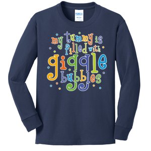 My Tummy Is Filled With Giggle Bubbles Kids Long Sleeve Shirt