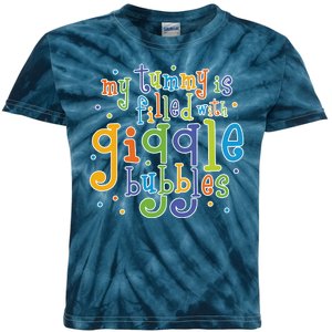 My Tummy Is Filled With Giggle Bubbles Kids Tie-Dye T-Shirt