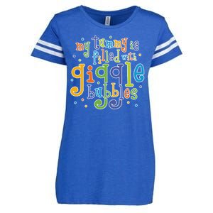 My Tummy Is Filled With Giggle Bubbles Enza Ladies Jersey Football T-Shirt