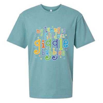 My Tummy Is Filled With Giggle Bubbles Sueded Cloud Jersey T-Shirt