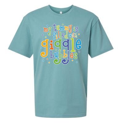 My Tummy Is Filled With Giggle Bubbles Sueded Cloud Jersey T-Shirt