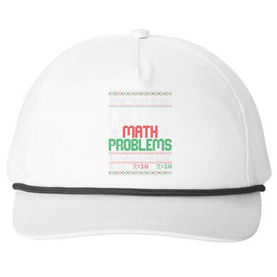 Math Teacher I Sleigh Math Problems Christmas Ugly Sweater Snapback Five-Panel Rope Hat