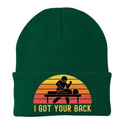 Massage Therapist I Got Your Back Massage Vintage Retro Gift Knit Cap Winter Beanie