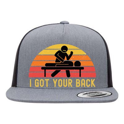 Massage Therapist I Got Your Back Massage Vintage Retro Gift Flat Bill Trucker Hat