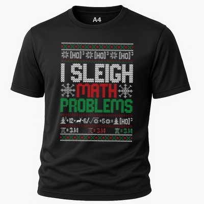 Math Teacher I Sleigh Math Problems Christmas Ugly Sweater Performance Shirt