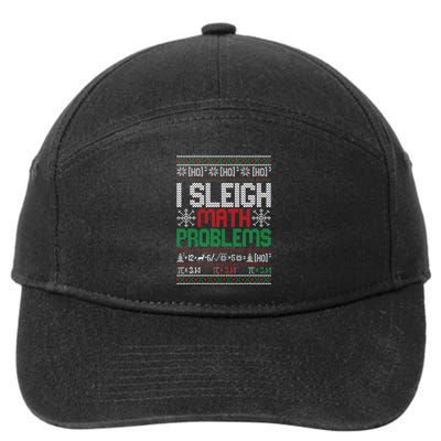 Math Teacher I Sleigh Math Problems Christmas Ugly Sweater 7-Panel Snapback Hat