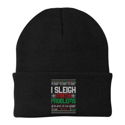 Math Teacher I Sleigh Math Problems Christmas Ugly Sweater Beanie