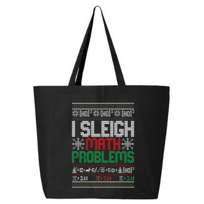 Math Teacher I Sleigh Math Problems Christmas Ugly Sweater 25L Jumbo Tote