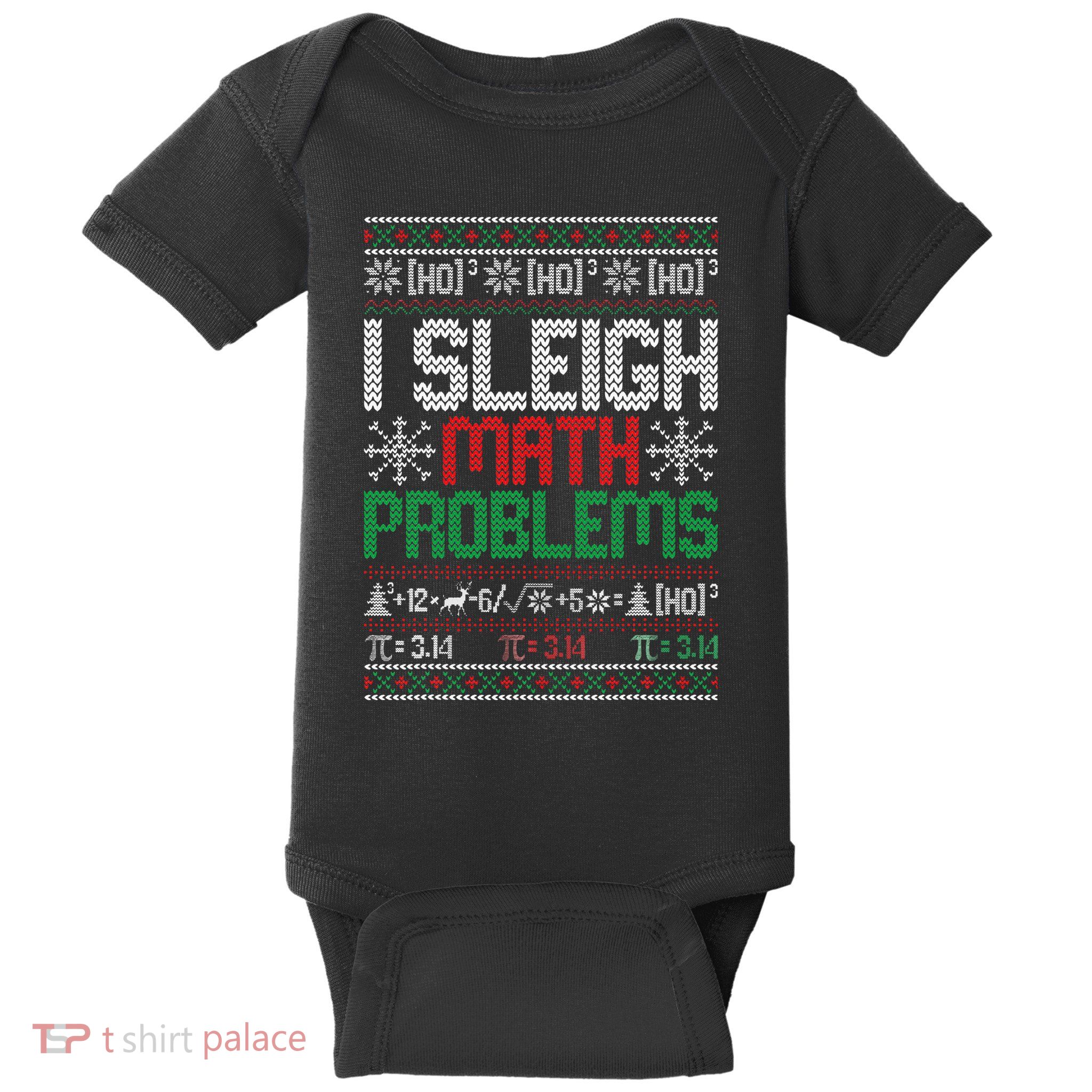 Math Teacher I Sleigh Math Problems Christmas Ugly Sweater Baby Bodysuit