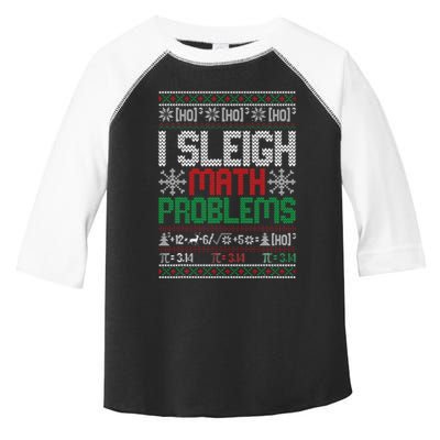Math Teacher I Sleigh Math Problems Christmas Ugly Sweater Toddler Fine Jersey T-Shirt
